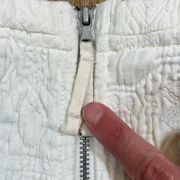 Lou & Grey Cream Textured Shirt Dress Short Sleeve Quilted Women's Small S - Picture 13 of 14